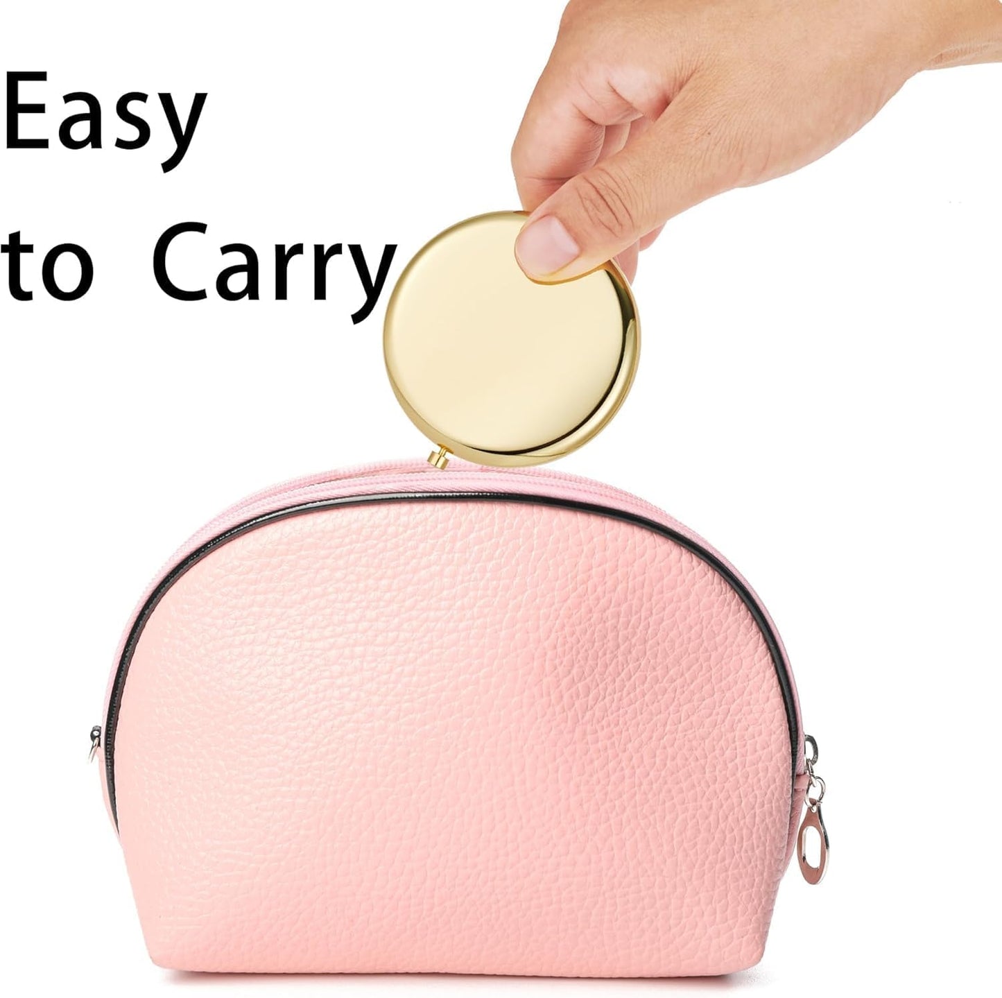 MLLXX Compact Mirror for Purse, Metal Round Shell, Double-Sided 1X/2X Magnifying, Portable Travel Makeup Mirror, Mini Pocket Mirror, Gold, 12 Pack