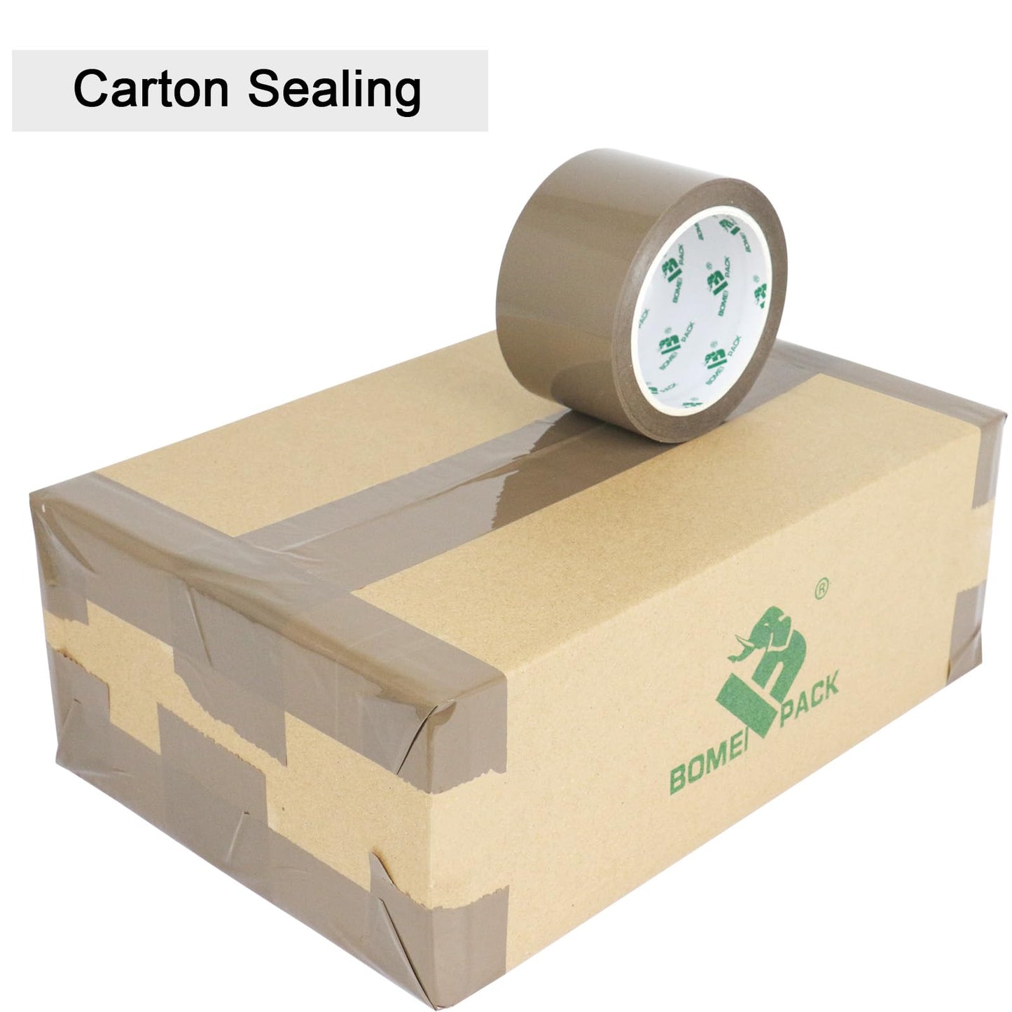 BOMEI PACK Brown Packing Tape 18 Refills 2.4Mil x 3 Inch x 55 Yard, Heavy Duty Pakaging Tape for Sealing, Shipping, Moving and Storage