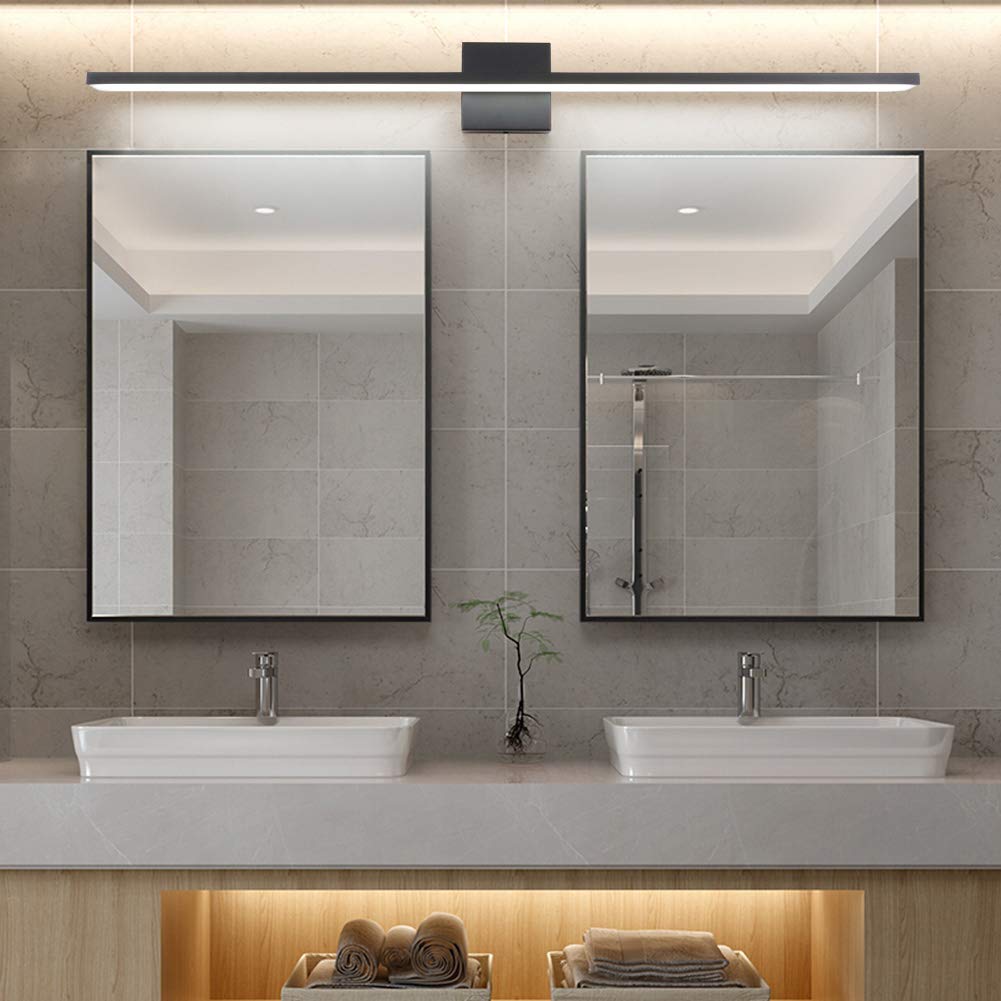 Ralbay 40inch Modern LED Black Vanity Light 36W Frosted Aluminum for Bathroom Vanity Lighting Fixtures Cool White 6000K