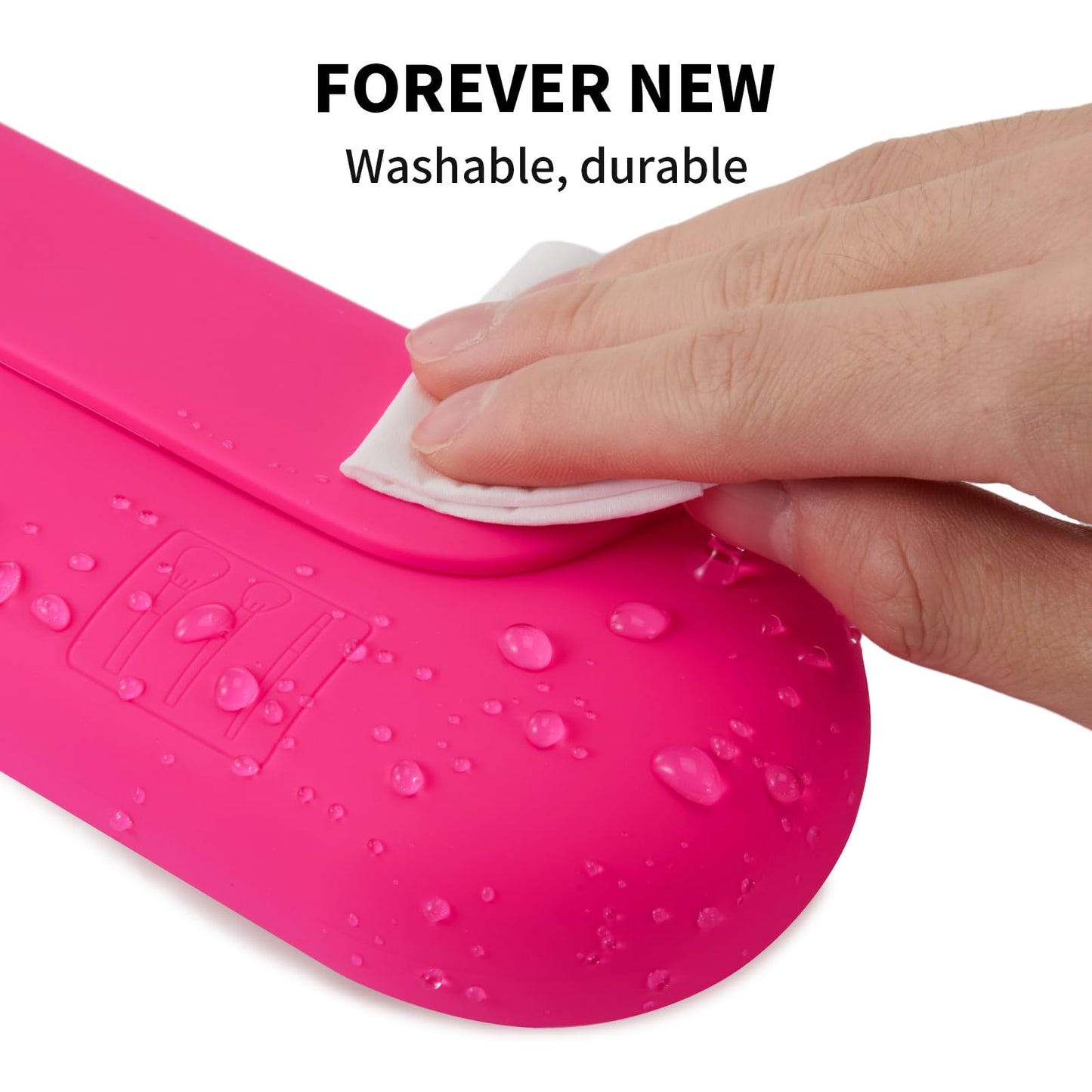 AGIKET Silicone Makeup Brush Holder Travel Cosmetic Bag：Soft Portable Cosmetic Face Brushes Holder with Upgrade Anti-Fall Out Magnetic Closure, Large Travel Makeup Brush Case - Babbie Pink