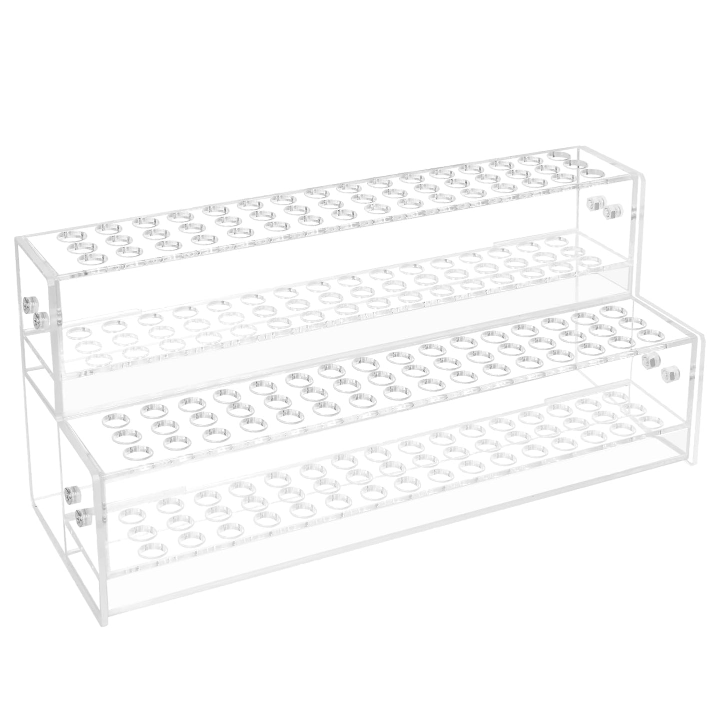 96-Slots Acrylic Pen Holder,2-Tier Pen Display Stand for Craft Shows,12mm Beadable Pens Stand Paint Brush Holder Pencil Organizer Makeup Brush Rack Art Brush Organizer for School Classroom Supplies