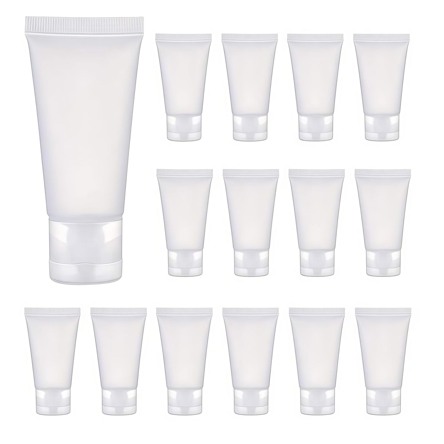 24PCS 30ml/1.7oz Empty Refillable Clear Plastic Squeeze Soft Tubes with Flip Cover Lotion Bottle Travel Sample Packing Cosmetic Makeup Container Storage Vials Jars for Facial Cleaner Toiletries