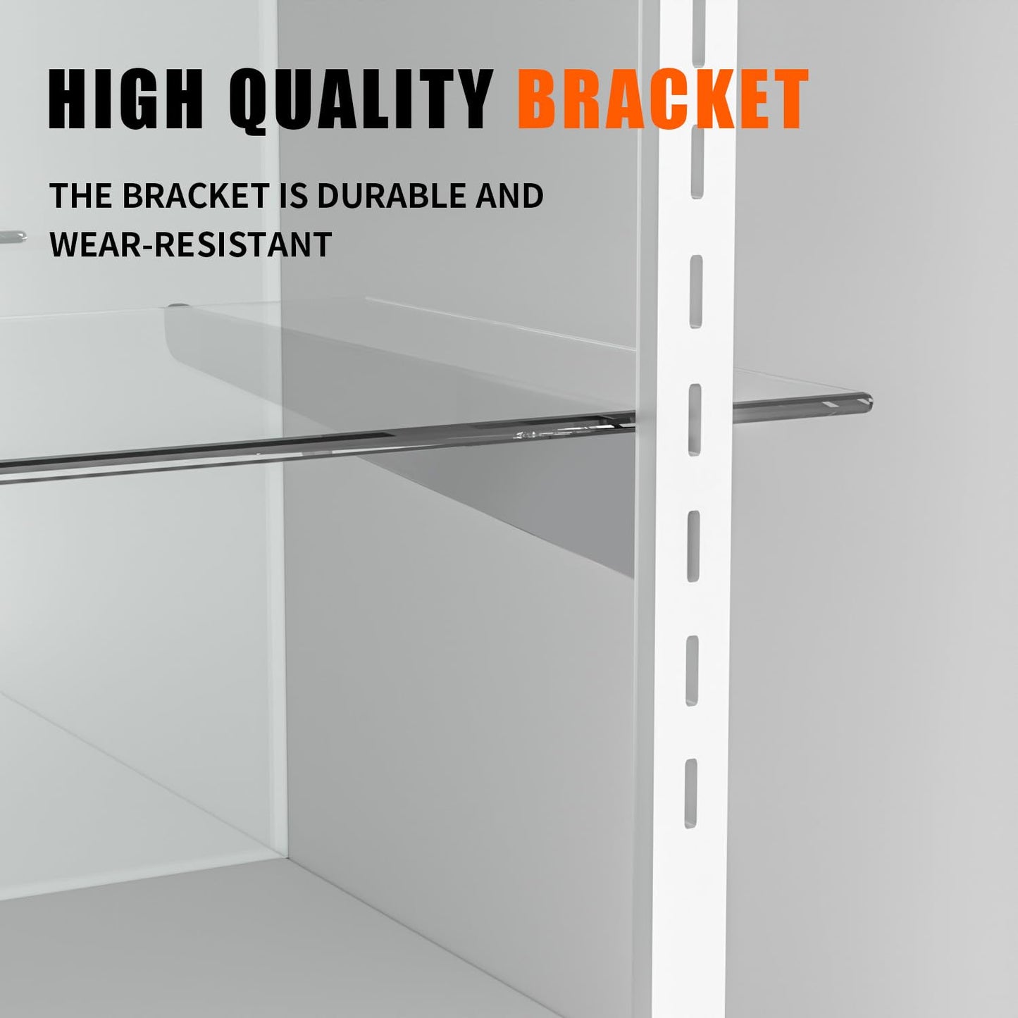 60" W x 18" D x 38" H - White Full View Retail Display Case, Illuminated Glass Display Cabinet with Adjustable Glass Shelves and Storage Space, Suitable for Retail and Collectible Display