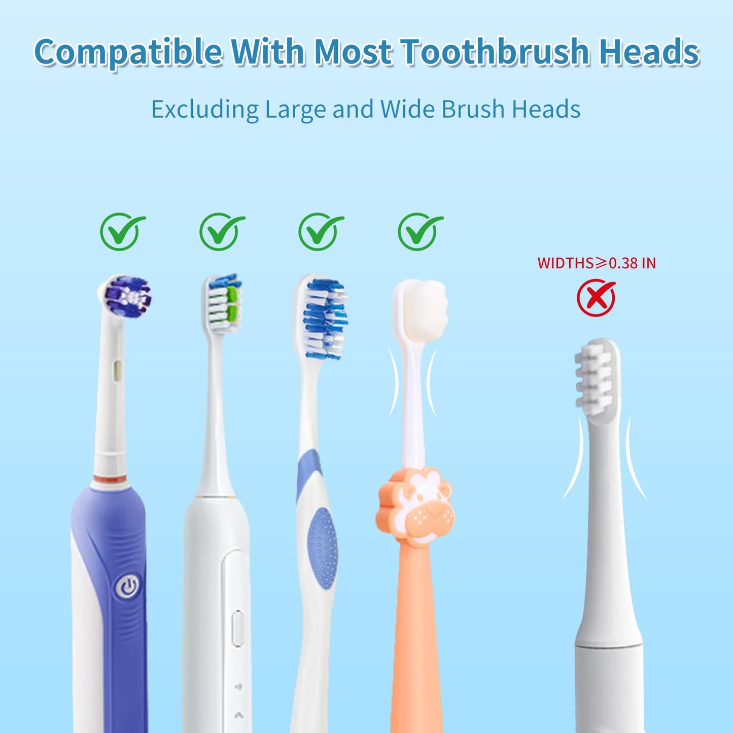 Zyntieu UV Toothbrush Sanitizer and Holder, Wall-Mounted Electric Toothbrush Cleaner with Air Drying & Countdown Timer, Long Battery Life, USB Rechargeable, 4 Slots Bathroom Toothbrush Holders
