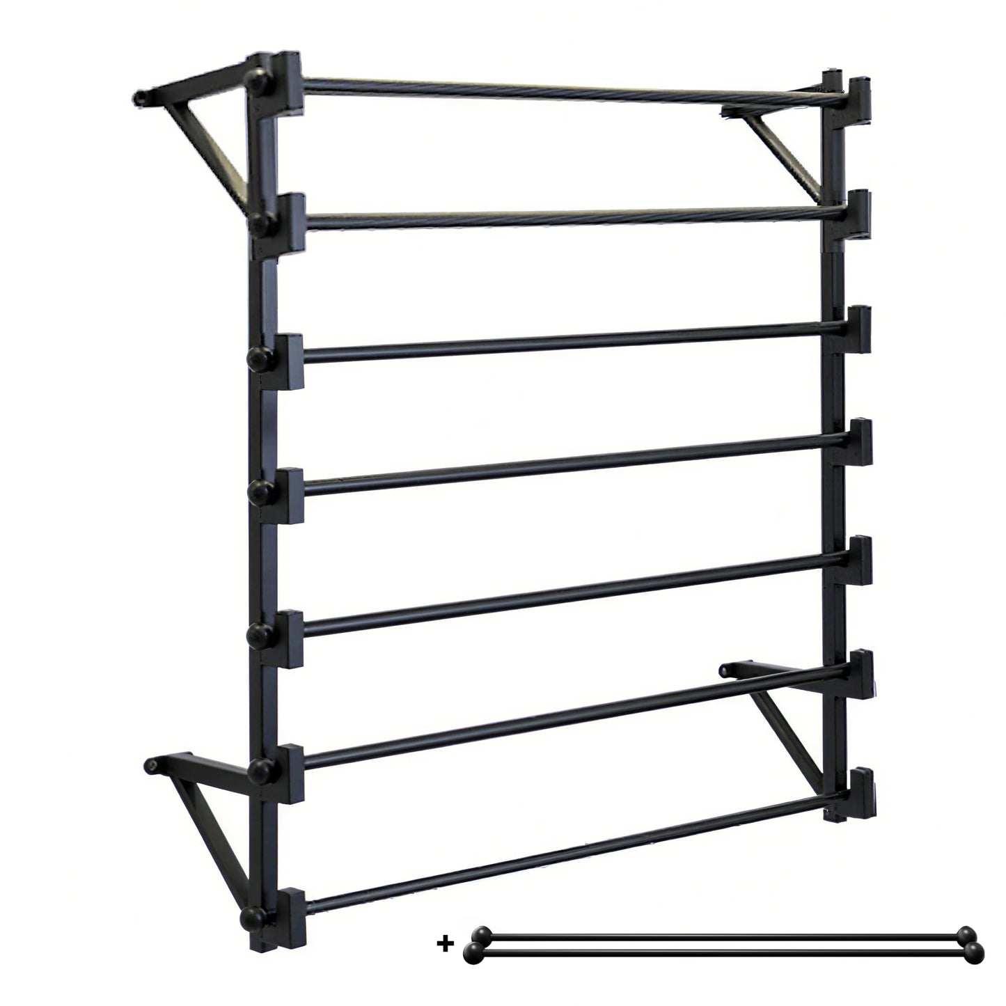 FWTXZTER Wall Mounted Display Rack, 7-Layer Wall Wrapping Paper Ribbon Organizer for Flower Shop, Tie Scarf Rack Belt Towel Holder Retail Stores Metal Shelving