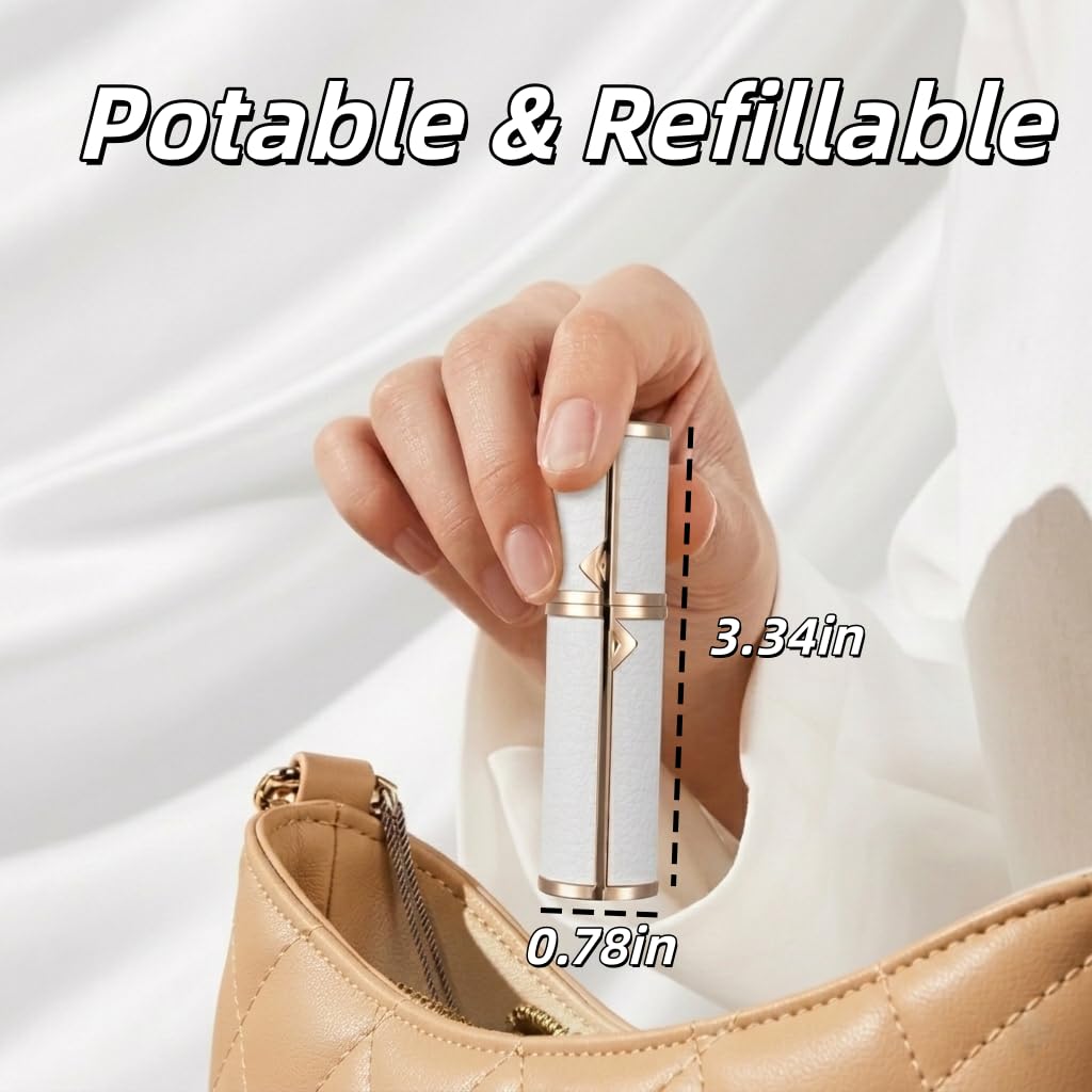 poteital 5ml Leak Proof Perfume Atomizer, White Travel Size Perfume Refill Bottle, TSA Approved Perfume Travel Refillable, Cologne Travel Bottle Refillable, Portable Small Fragrance Spray Bottle