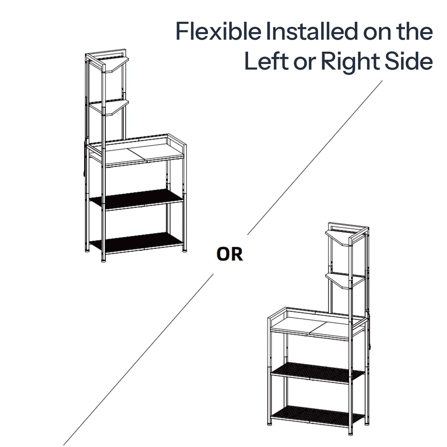 HOOBRO 5-Tier Corner Shelf Stand, Corner Shelf with LED Light, 56.3" Tall Corner Bookshelf, Display Rack Storage Organizer with Table, for Small Spaces, Living Room, Entryway, Black BB69DCJ01