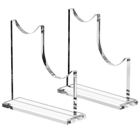 SANRUI 2 Tier Acrylic Weapon Lightsaber Display Holder,Clear Desk Adjustable Wand Stand for Most Samurai Sword Tanto Rapier Light Saber Katana Wakizashi Genji Rack Horizontal Exhibition (2PCS)