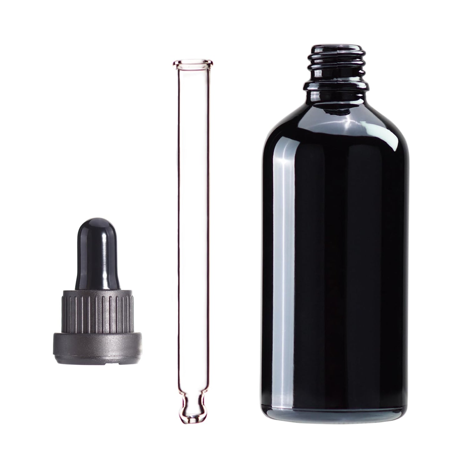 YIZHAO Black Glass Dropper Bottle 4oz, Tincture Bottles with Glass Dropper, for Essential Oils, Aromatherapy, Cosmetic, Laboratory, Pharmacy, Liquids, Travel –4 Pcs