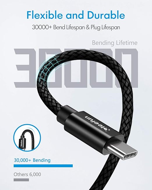 CLEEFUN USB C to USB C Cable 60W, USBC to USBC, [5-Pack, 3/3/6/6/10 ft] Type C to C Charger Cord Fast Charging for iPhone 16 15 Pro Max/Plus, for iPad/MacBook Pro/Air, for Samsung Galaxy S25 S24 S23