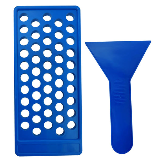 Zenihol DIY Lip Balm Filling Tray and Spatula, 1 Pack with Blue Color