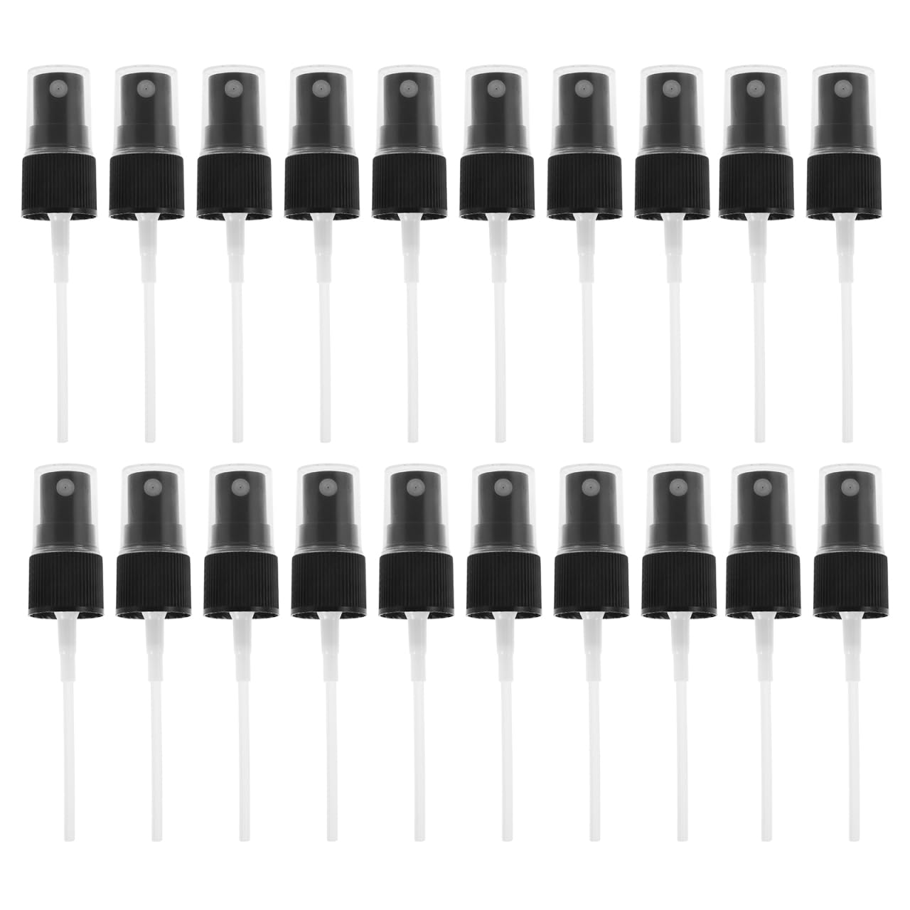 Spray Bottle Tops 50-Pack Plastic Spray Bottle Nozzle Sprayer Caps Replacement Fine Mist Pump Heads for Toners and Essential Oil Black