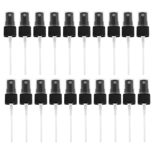 Spray Bottle Tops 50-Pack Plastic Spray Bottle Nozzle Sprayer Caps Replacement Fine Mist Pump Heads for Toners and Essential Oil Black