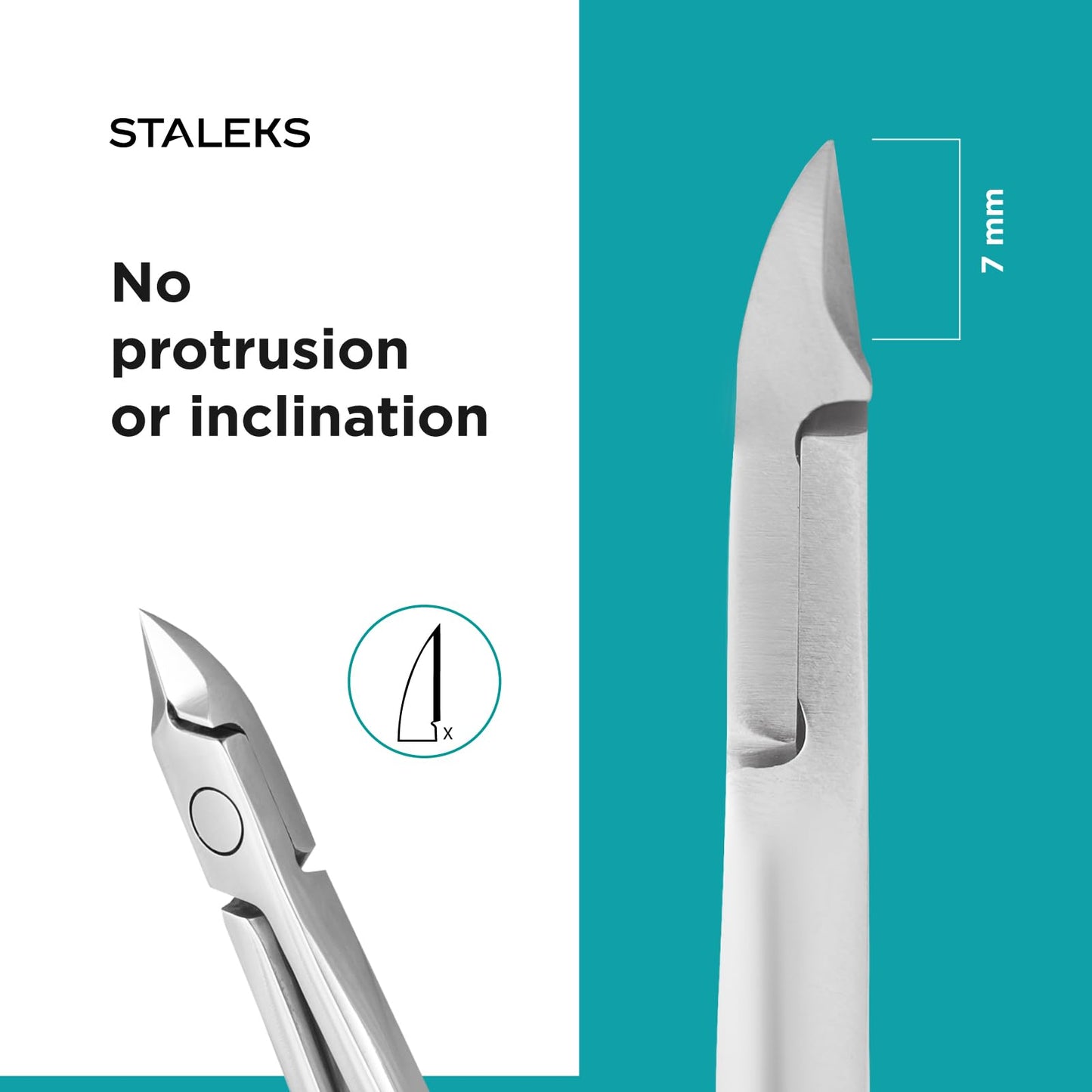 Staleks PODO 21 Podology Scissors-Style Nippers – 7 mm Beveled Straight Blades Without Heel – Enhanced View for Foot Care Work