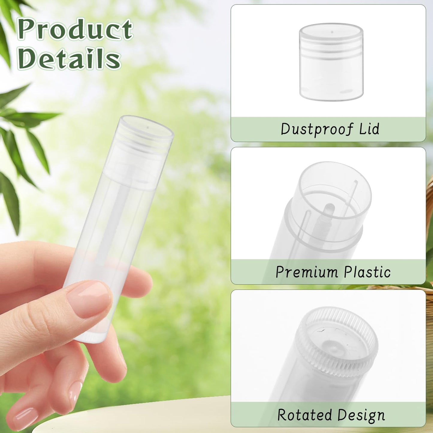 Mirrline 200 Pcs 5g Lip Balm Tubes Empty Plastic Lip Gloss Container Tubes Rotatable Lipstick Container Bottle with Lids for Women Girls DIY Makeup Cosmetic - Clear
