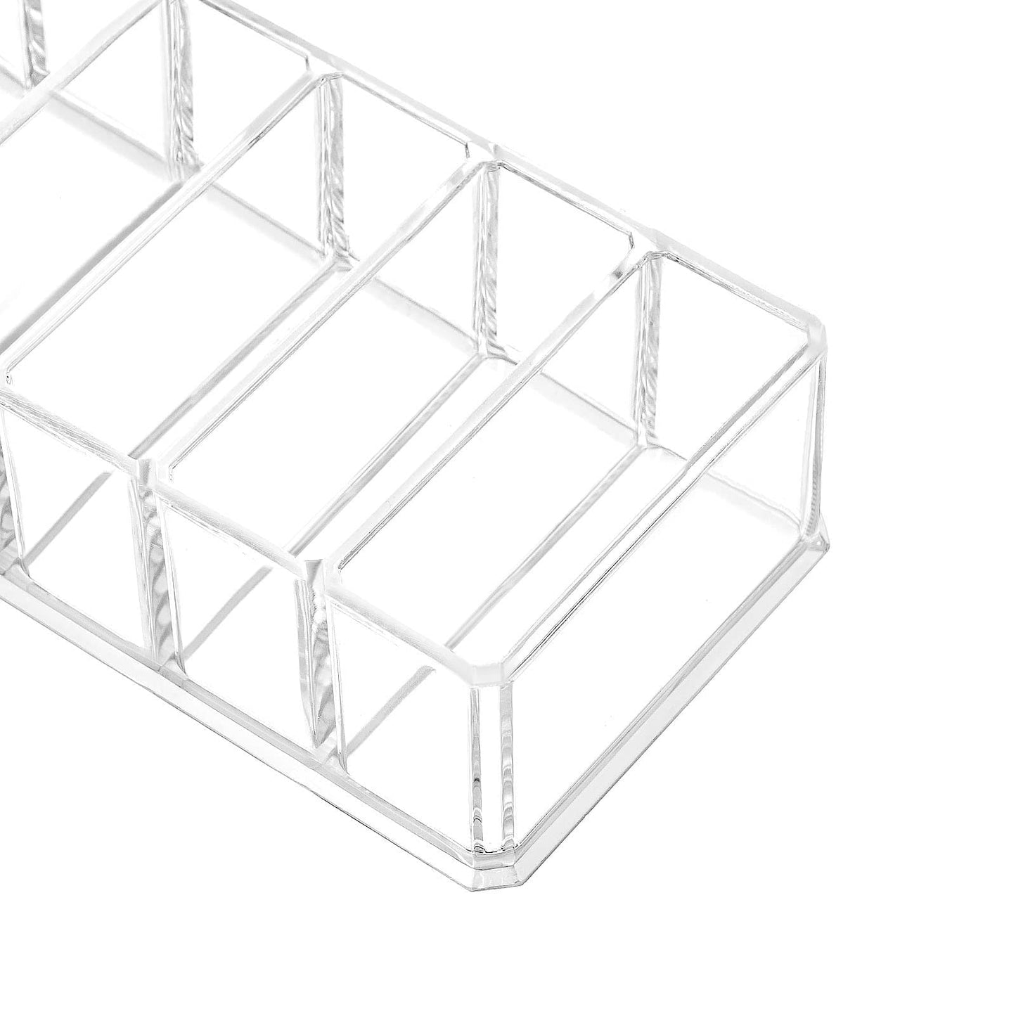HBlife 2 Pack Clear Acrylic Makeup Compact Organizer, 8 Spaces Vanity Organizer Stand Eyeshadow Pallet Storage for Lipstick Bronzer Powder Highlighter, Skincare Cosmetic Display Cases for Bathroom