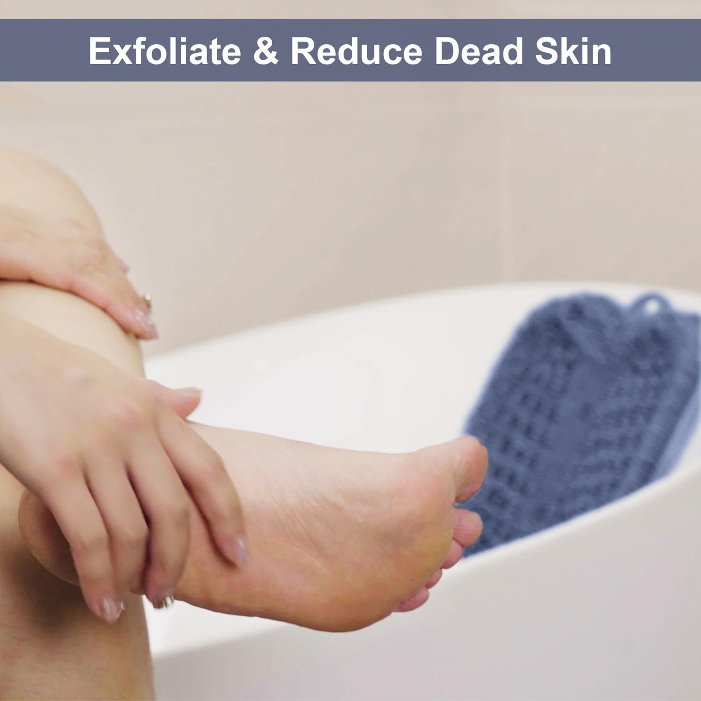 BESKAR Shower Foot Scrubber Mat with Non-Slip Suction Cups, Foot Spa Brush for Cleaning & Exfoliating Your Feet No Bend, Foot Points Reflexology Mat for Relax Your Feet