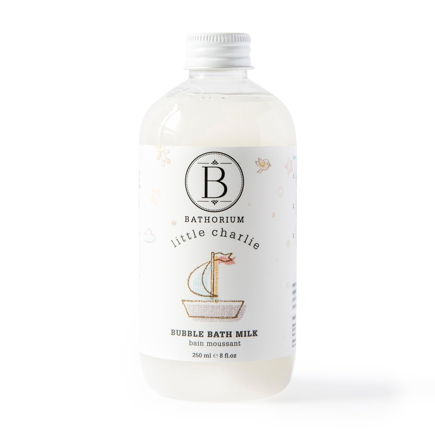 Bathorium Little Charlie Bubble Bath Milk, Gentle & Nourishing for Babies, Enriched with Coconut Milk & Oatmeal, Safe for Sensitive Skin, 8 fl.oz