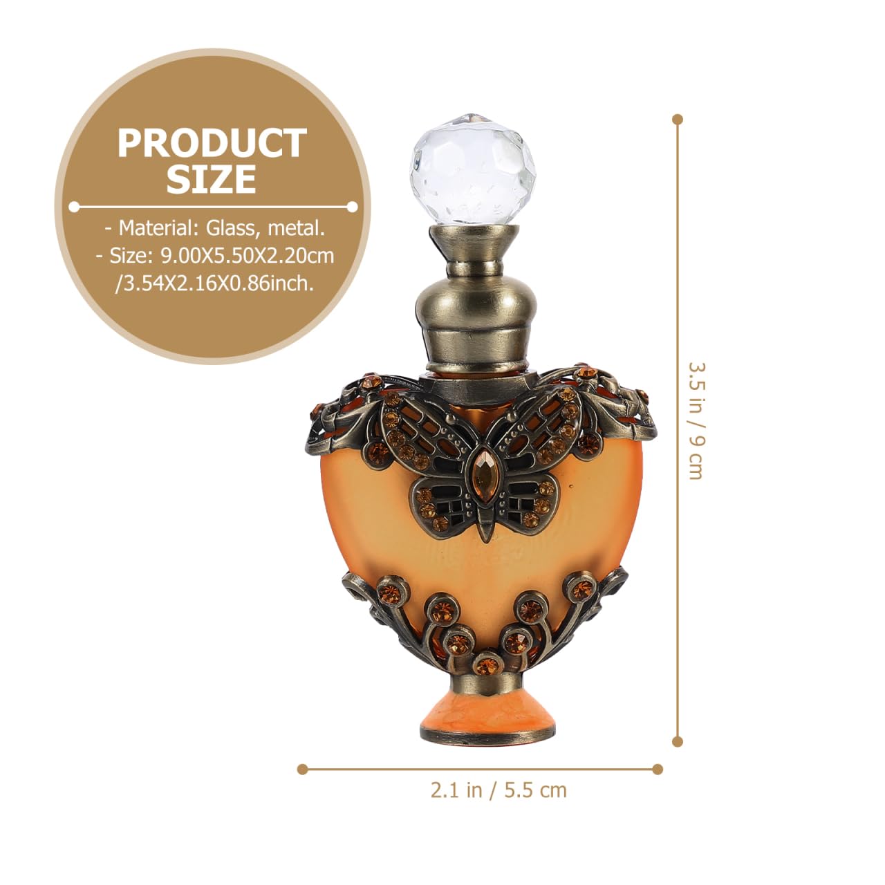 Healifty Heart Shaped Perfume Bottle Vintage Refillable Empty Perfume Bottle for Travel Cosmetic Sample Essential Oil Fragrance Storage Romantic Wedding Gift 3.54 X 2.16 X 0.86 in
