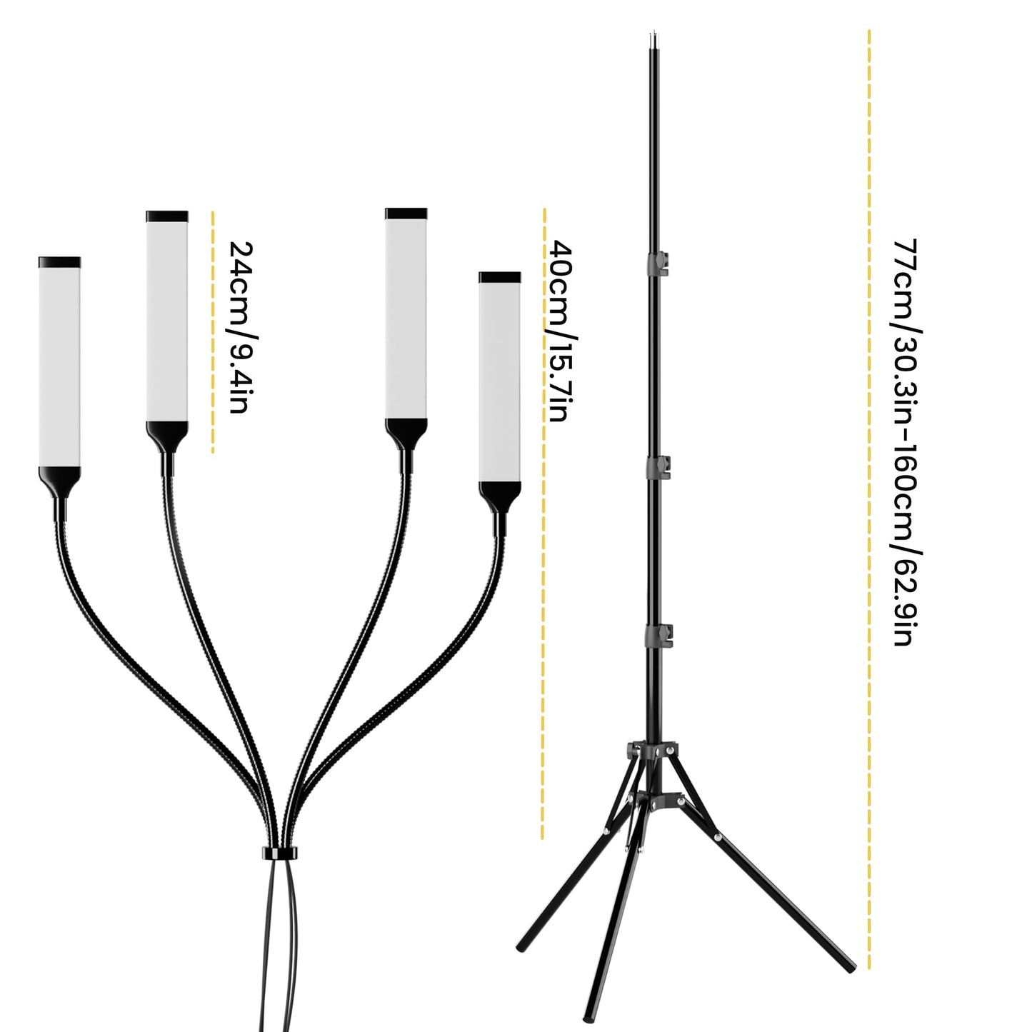 Four Arms LED Light for Photography,Esthetician Light for Lash Extensions with Phone Holder/Floor Lamp/Lash Light for Makeup/Tattoo/Selfie/Video Recording/Photography/TikTok/YouTube/Live Stream