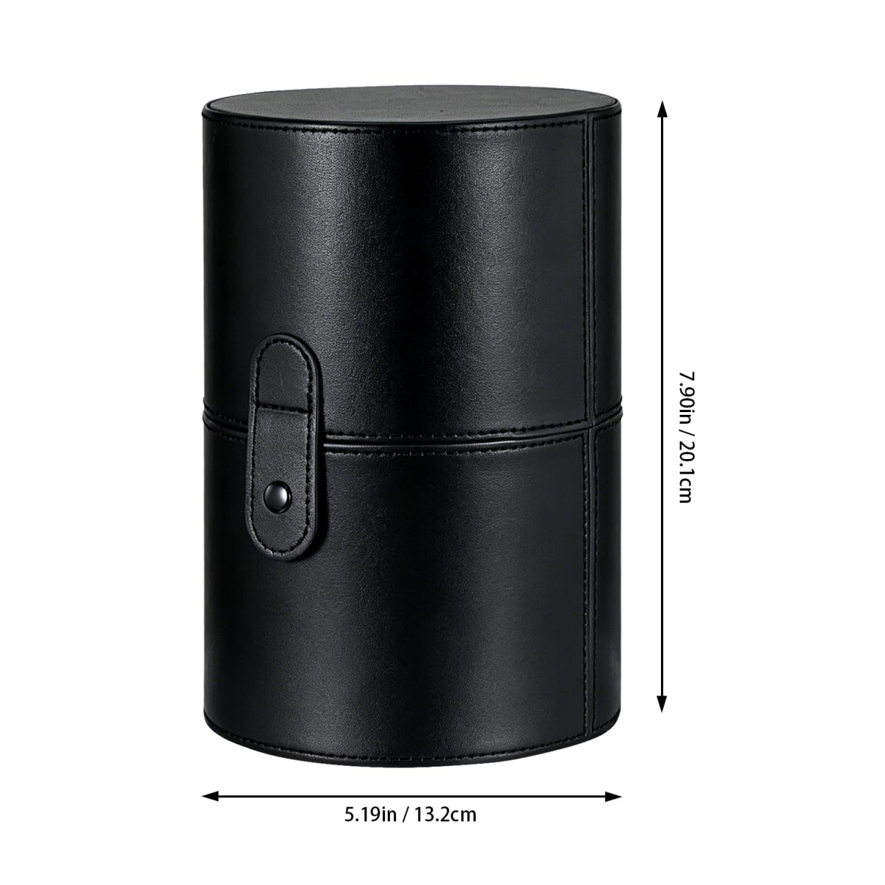 Beaupretty Makeup Brush Holder with Lid Pu Leather Cosmetic Brush Holder Portable Makeup Storage Tube Travel Case 7.91 X 5.19 X 5.19 in