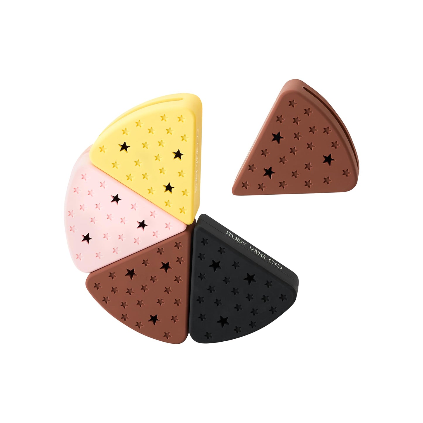RubyVelvet Powder Puff with Silicone Case, Ultra-Soft Crystal Velvet, Black Puff with Brown Case, Latex-Free, for Loose or Pressed Powder Application | RUBY VIBE CO