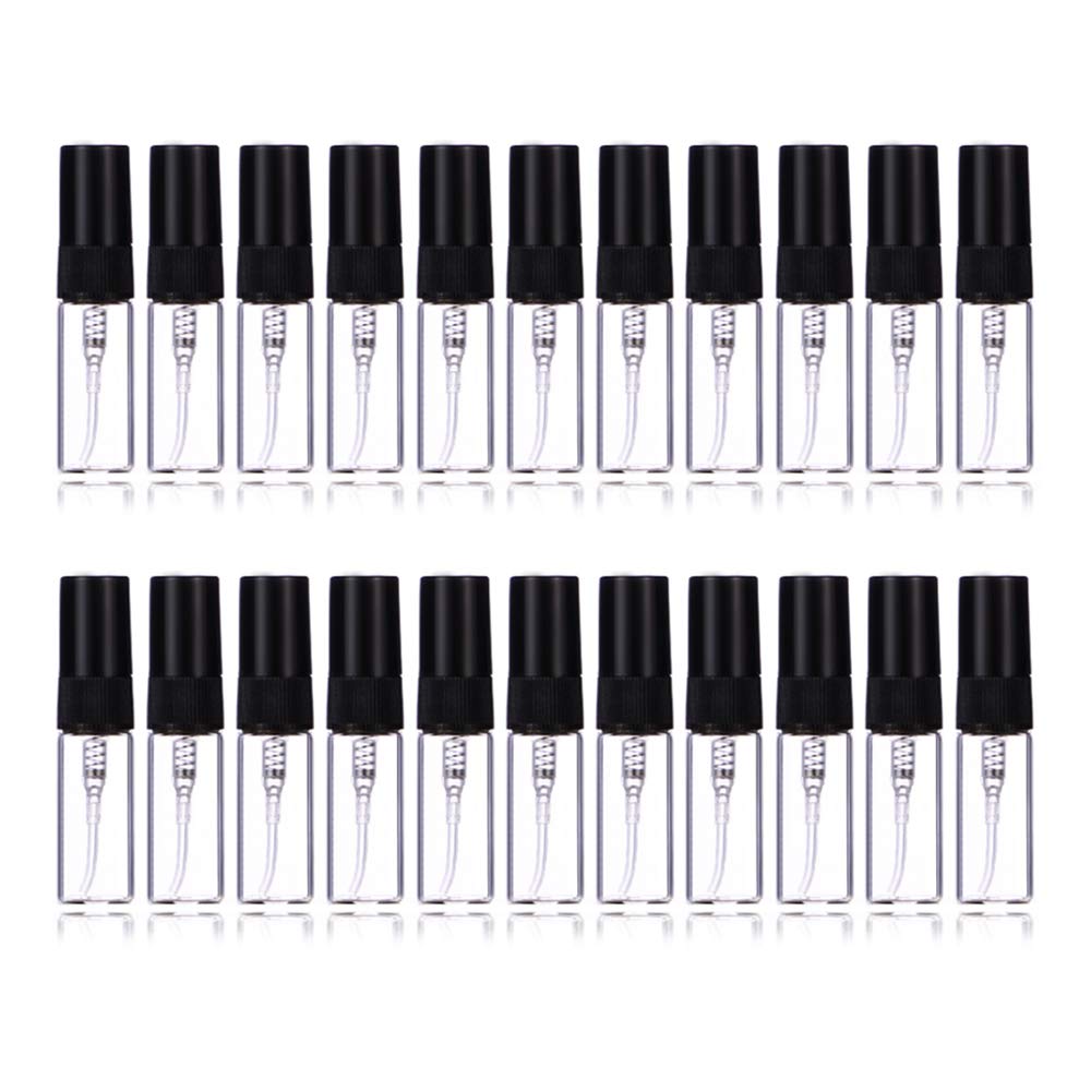 Enslz 3ml Perfume Mist Spray Bottles Refillable Mini Empty Travel Clear Refillable Atomizer Glass Bottles 35pcs (3ml)