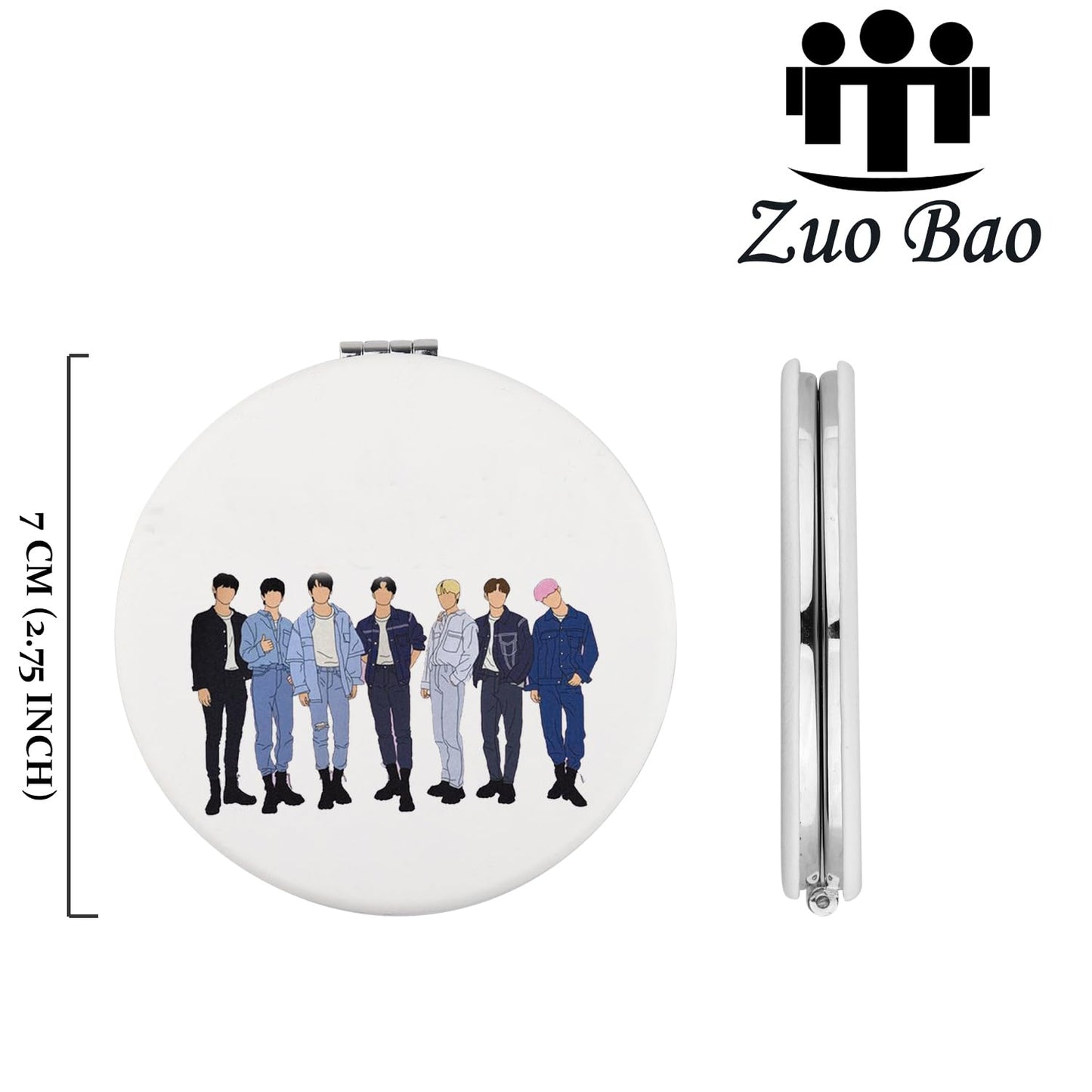 Zuo Bao K-POP Music Travel Makeup Mirror Kpop Song Lover Mirror South Korea Star Team Fans Gift (EN)