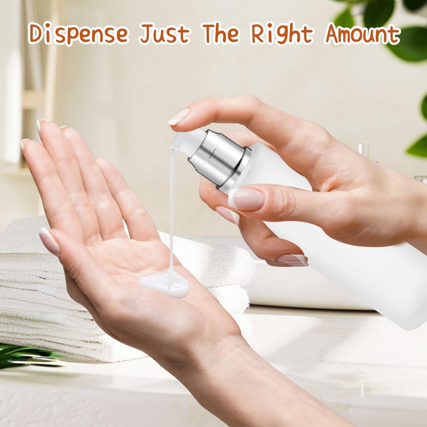 8 Pcs 120ml/4oz Frosted Glass Bottles Refillable Pump Dispenser Jar Travel Lotion Vials with Plastic Pump Head for Toiletry Liquid Foundation Cream Cosmetic Samples - Silver