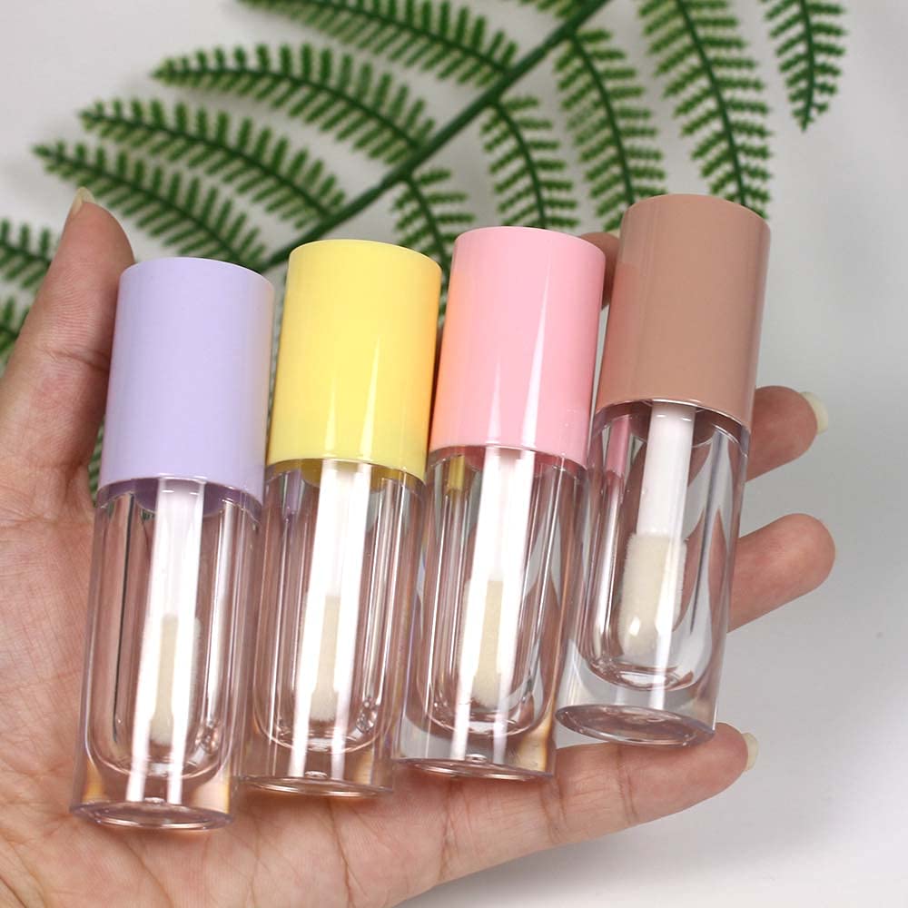 COSIDEA 14pcs Empty 6ml big brush lip gloss tubes for DIY lip gloss,yellow lipgloss containers