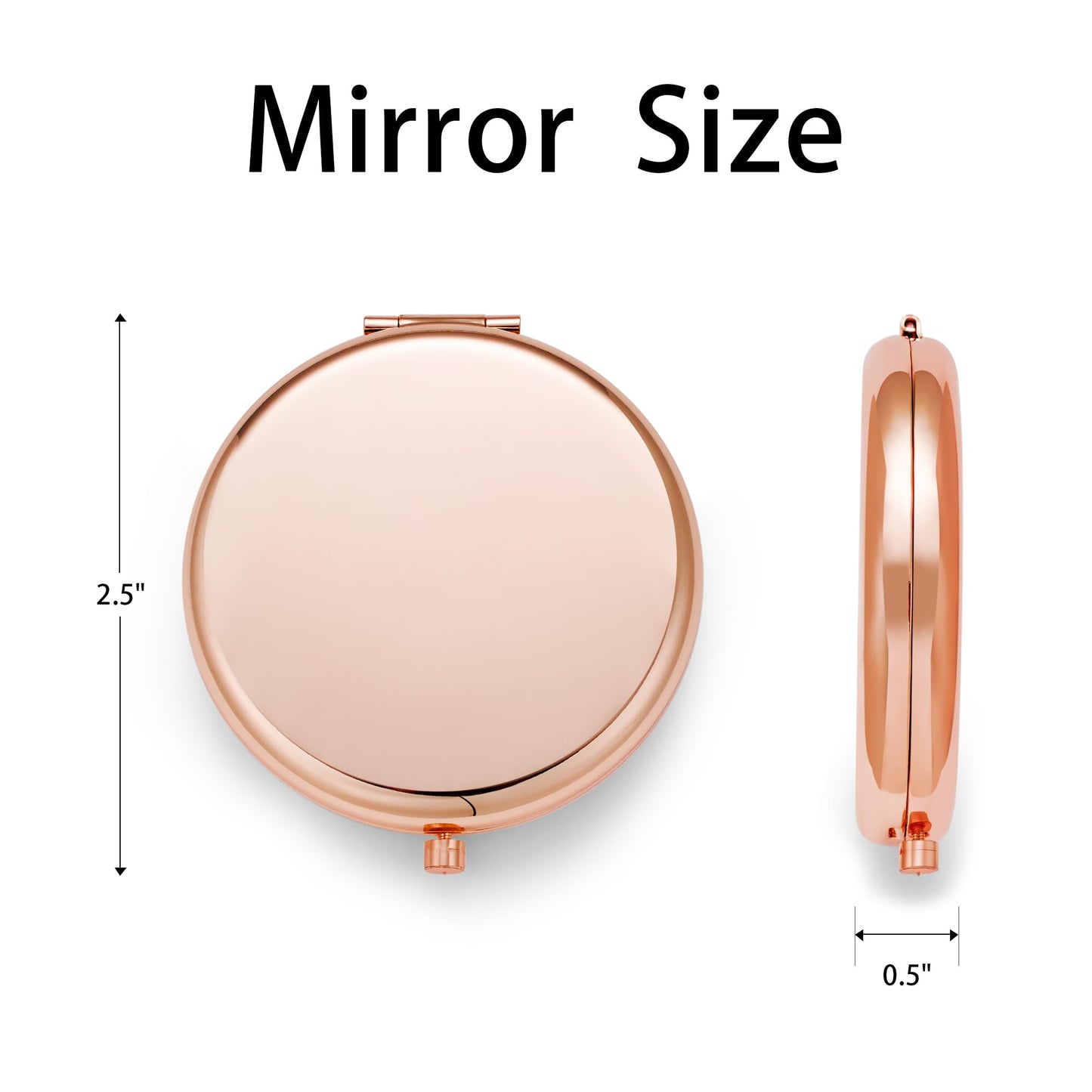 QUSTGO Compact Mirror, Pocket Travel Makeup Mirror for Purse, Metal Round Shell, 2-Sided 1X/2X Magnifying, Portable, Folding, Handheld, Rose Gold, 18 Pack