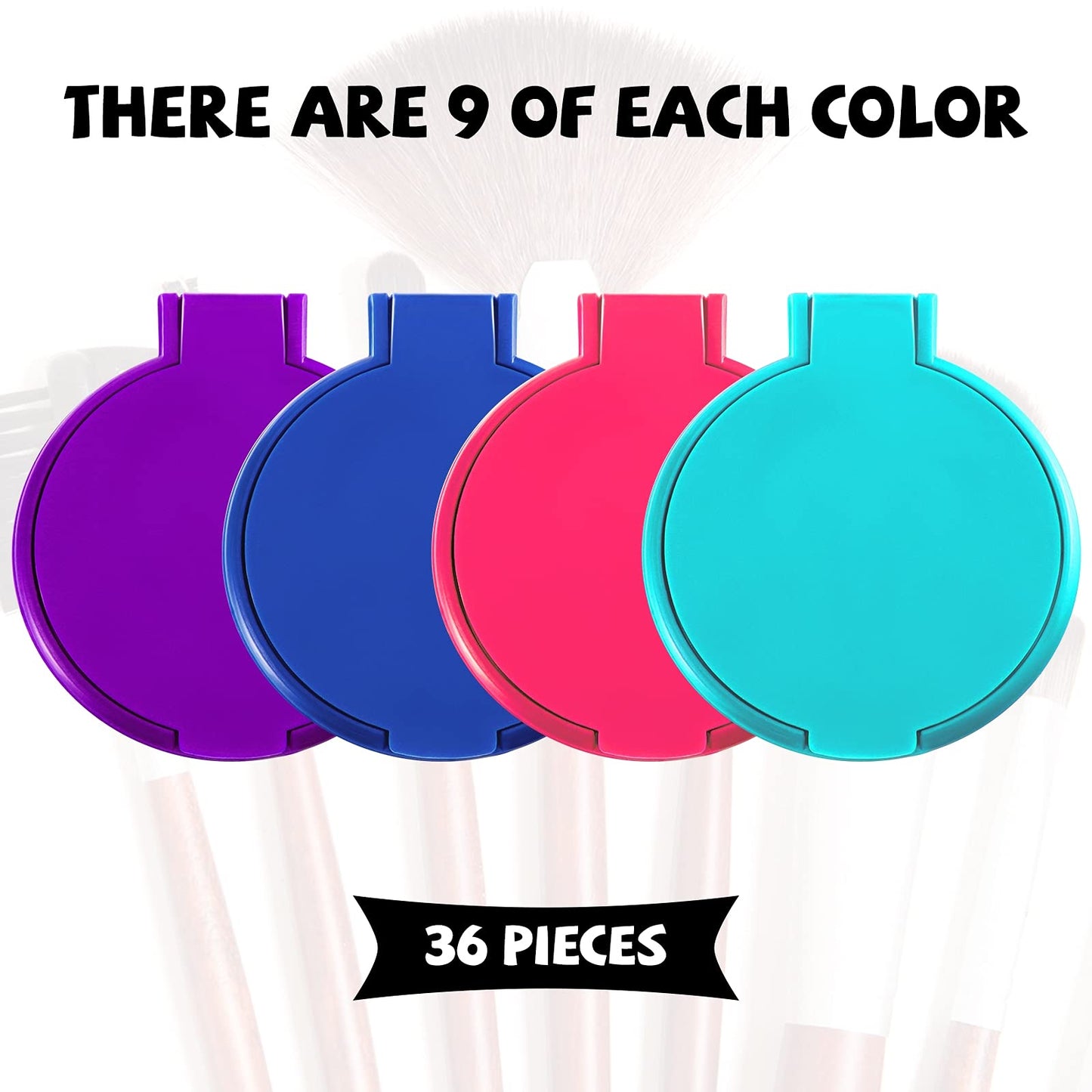 Yalikop 36 Pcs Compact Mirror Bulk Portable Round Makeup Mirror Mini Foldable for Purse Women Travel Daily Use Mother‘s Day Gifts (Pink,Purple,Green,Blue)