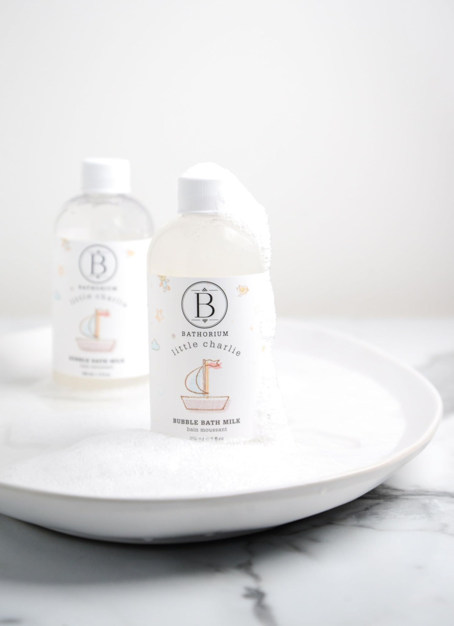 Bathorium Little Charlie Bubble Bath Milk, Gentle & Nourishing for Babies, Enriched with Coconut Milk & Oatmeal, Safe for Sensitive Skin, 8 fl.oz