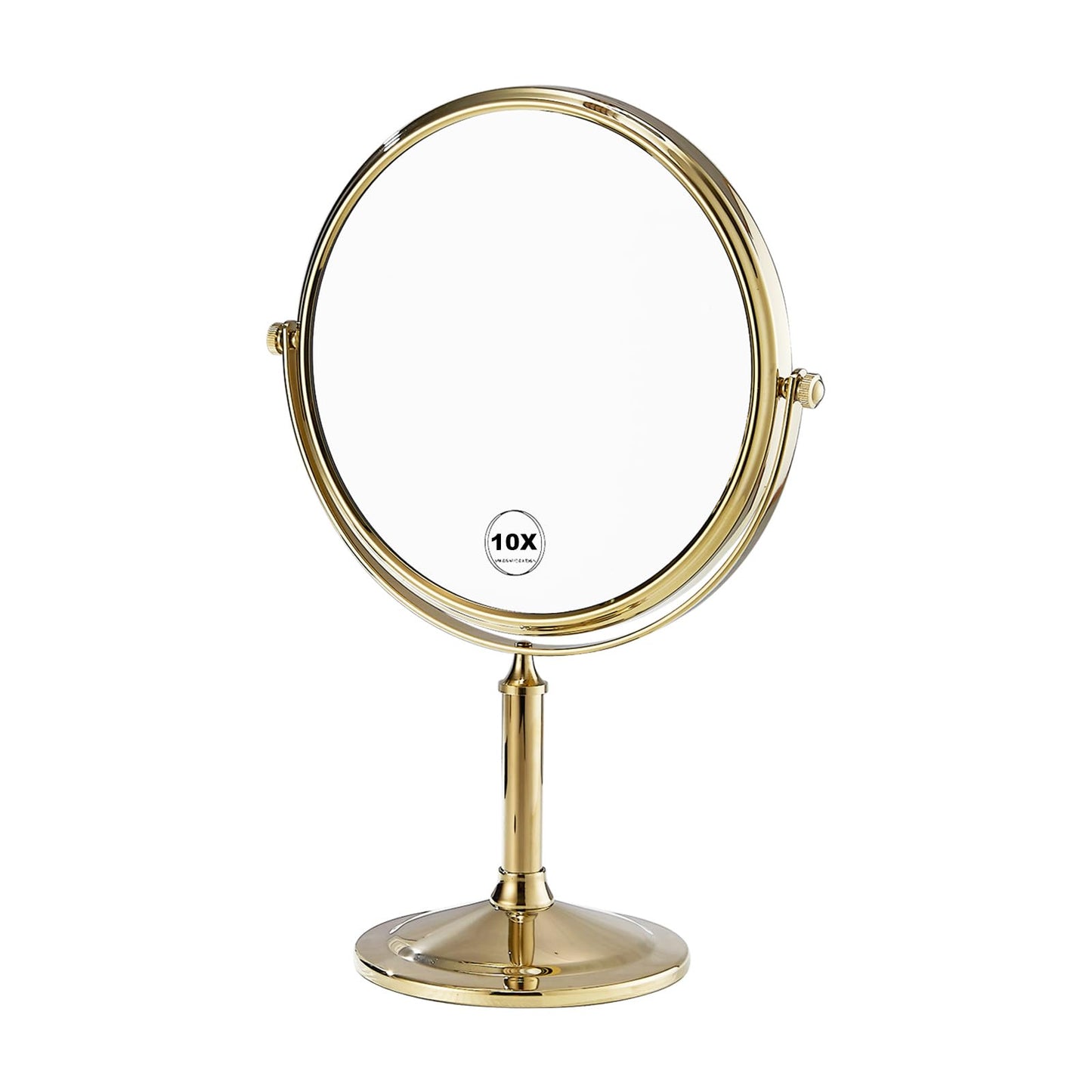 Airemoon 10x Magnifying Makeup Mirror, Standing 360-Degree Rotating Makeup Mirror, 8-Inch Gold Frame Shaving Mirror, 13-Inch Length × 9-Inch Width Beauty Mirror