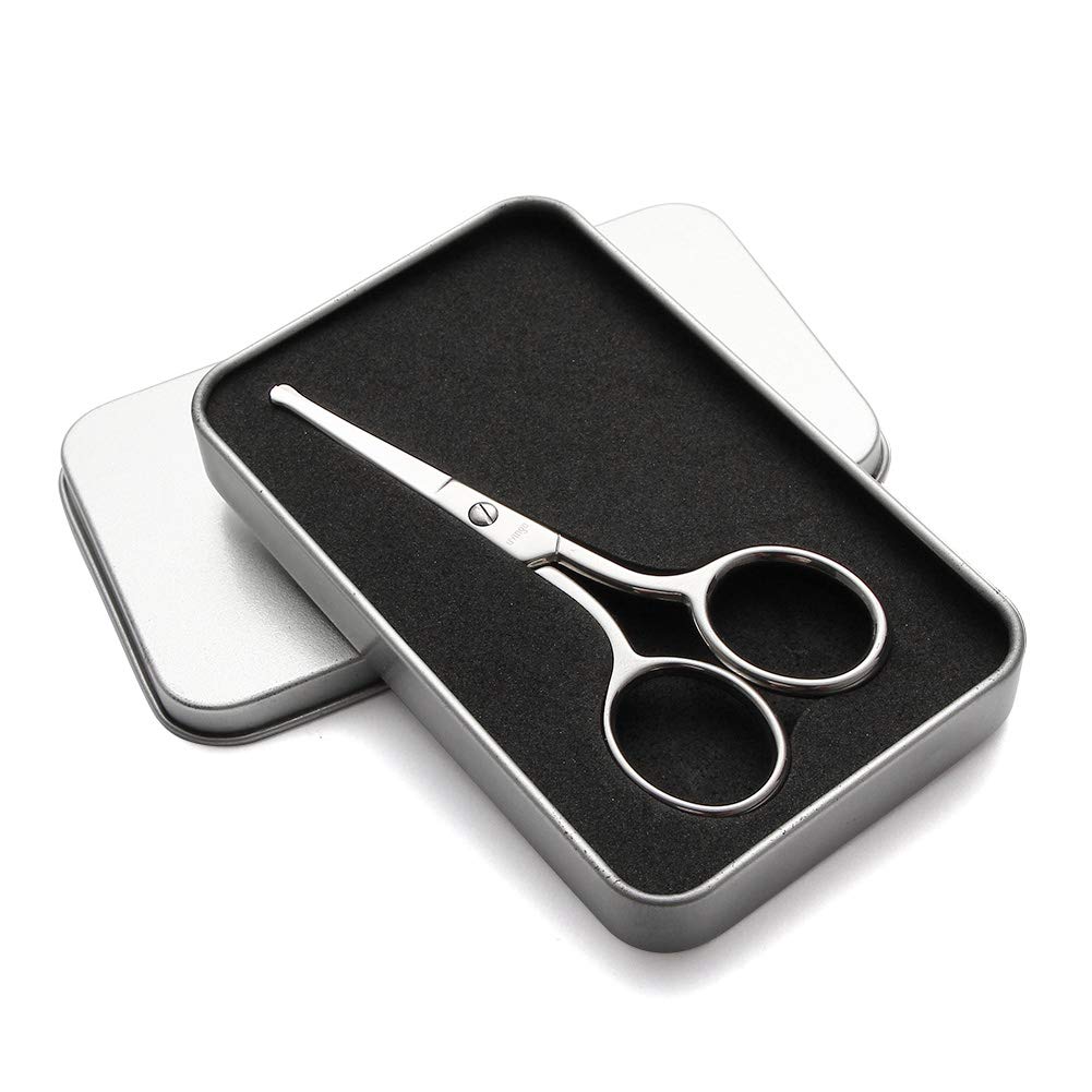 LIVINGO Premium Manicure Rounded Tip Scissors Multi-purpose Stainless Steel Cuticle Pedicure Beauty Grooming Kit for Nail, Eyebrow, Eyelash, Dry Skin, Nose Hair 3.5 inch (Pack of 2)