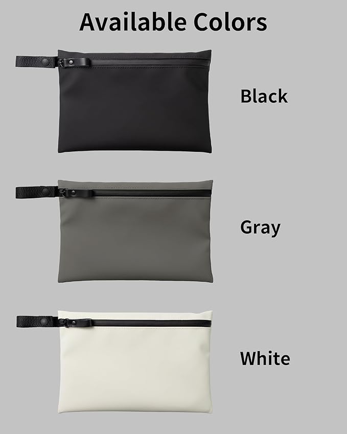 Water-Resistant Zipper Pouch, Made in Japan, 0.9ounces, Compact Tech Organizer for Cords, Cables and Daily Essentials, Multipurpose Bag, Travel Accessories and Toiletries, TOFTPOUCH, Medium size, Gray