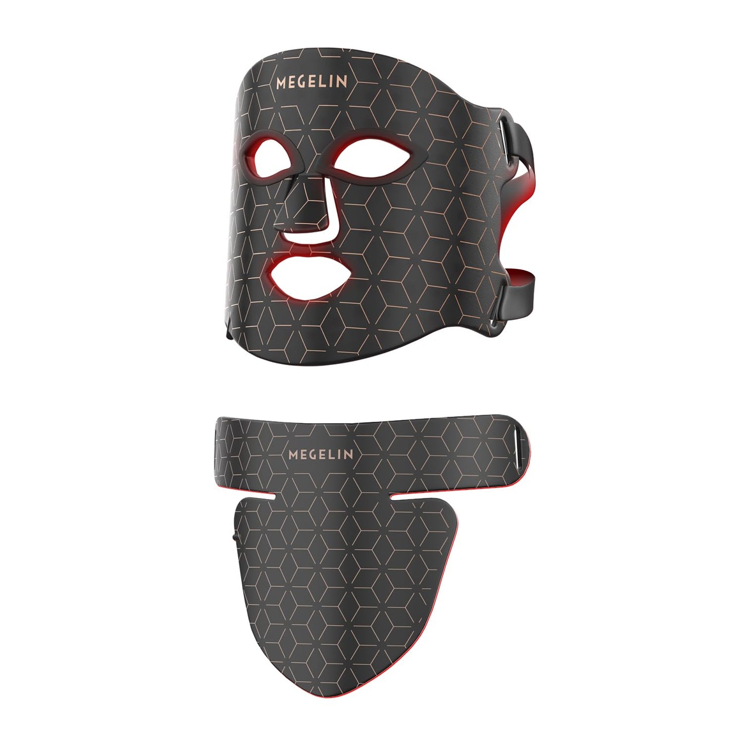 MEGELIN Led Red Light Therapy Face & Neck Mask, 7 Colors Led Light Therapy Facial Mask, Infrared Red Light Therapy Mask, Infrared Light Skin Rejuvenation(Black)