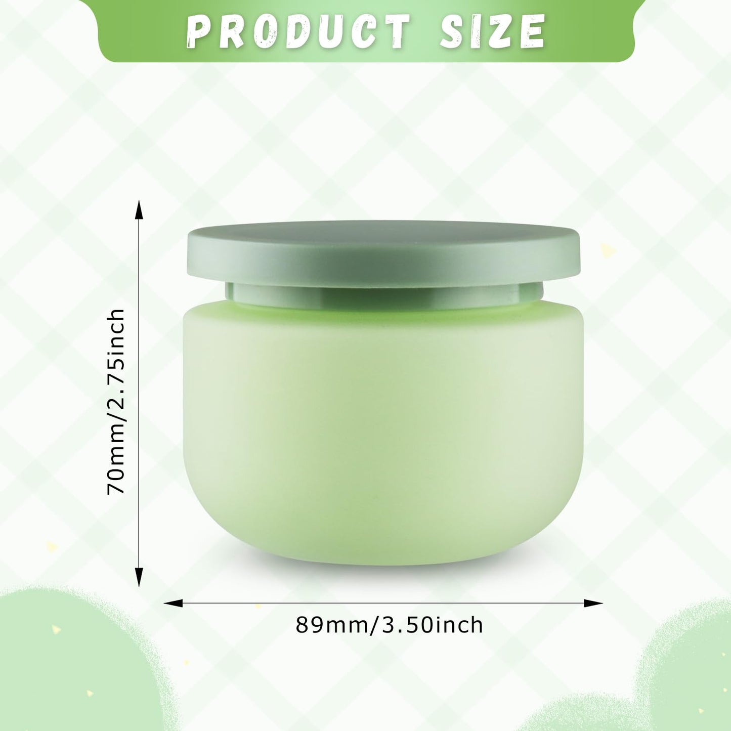DynnnDy 6 Pcs 250ml/8oz Matte Green Plastic Cream Jars with 6 Spatulas Empty Refillable Facial Scrub Bottles Travel Size Cosmetic Containers for Powders Lotion Pills Jewelry Toiletries