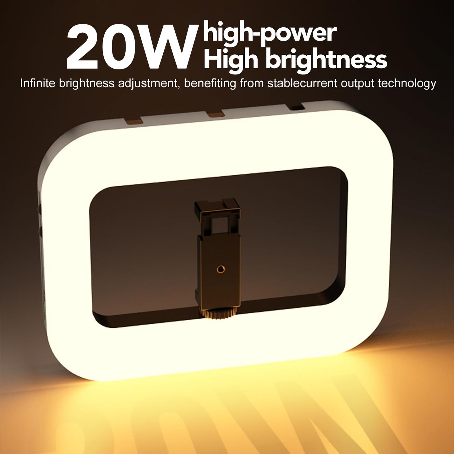 Smartphone Ring Selfie Light Kit Handheld LED Mobile Video Stabilizer Fill Lighting Rig Lights Built-in 8000mAh Battery Rechargeable for Phone Camera, YouTube, TIK tok Video Recording, Make up