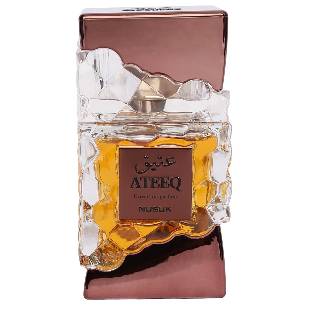 Nusuk Ateeq Perfume for Men - Long Lasting Extrait De Parfum Citrus, Spice & Woody Notes Bold Masculine Luxury Fragrance 100ml