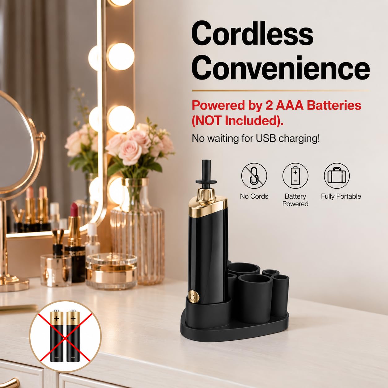 Electric Makeup Brush Cleaner and Dryer Machine - black