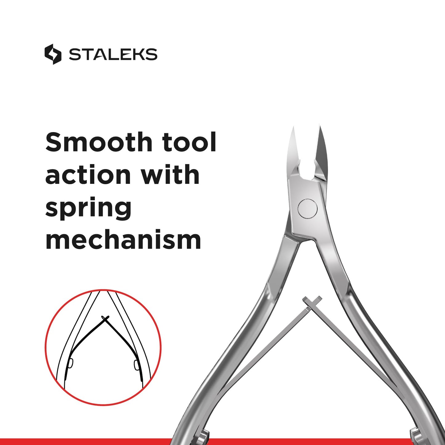 Staleks Classic 12 Cuticle Nippers – 8mm Blade – Stainless Steel – Compact Design – for Home Manicure & Pedicure