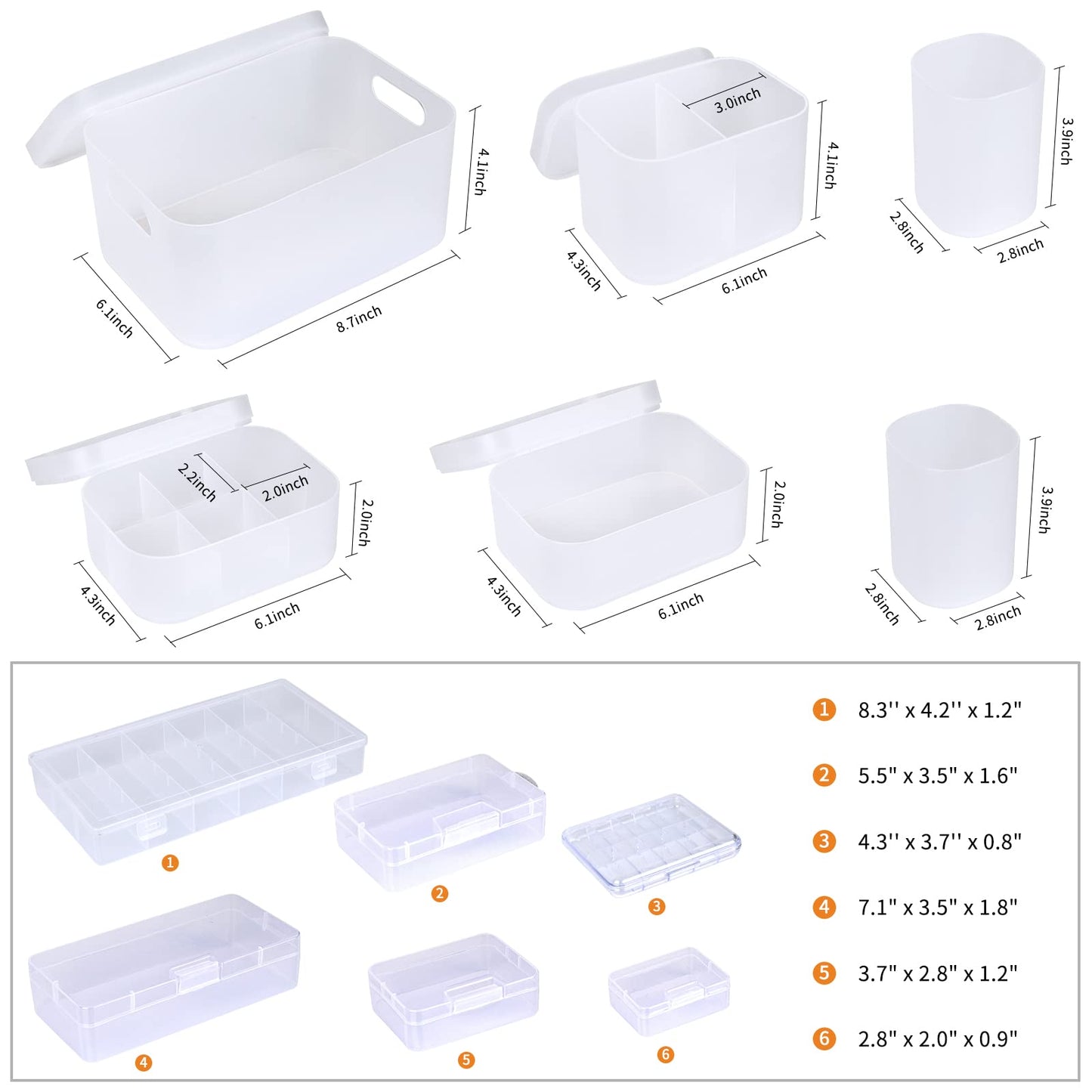 OCHEAL Makeup Organizer Case,Stackable Clear Makeup Organizer Holder, Multi-size Makeup Case Vanity Storage Holder Set for Makeup, Jewelry, toiletries,Makeup Artist Must Have