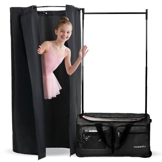 Fanwoli 23" Dance Bag with Rack and Dressing Room | Ultra-Light Collection | 360 Privacy Curtain | Ideal Competition Duffle Bag for Dancer Cheerleader Little Princess (Including Curtain)