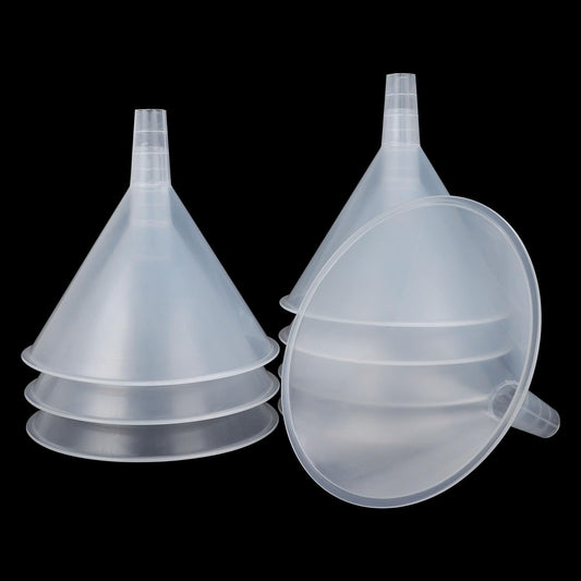 CYEAH 8 Pcs Plastic Funnels, 6 Inch Wide Mouth Large Funnel, Clear Plastic Filter Funnel Liquid Transfer Funnels for Filling Bottles, Liquid, Spices, Powder, Lotion, Oils