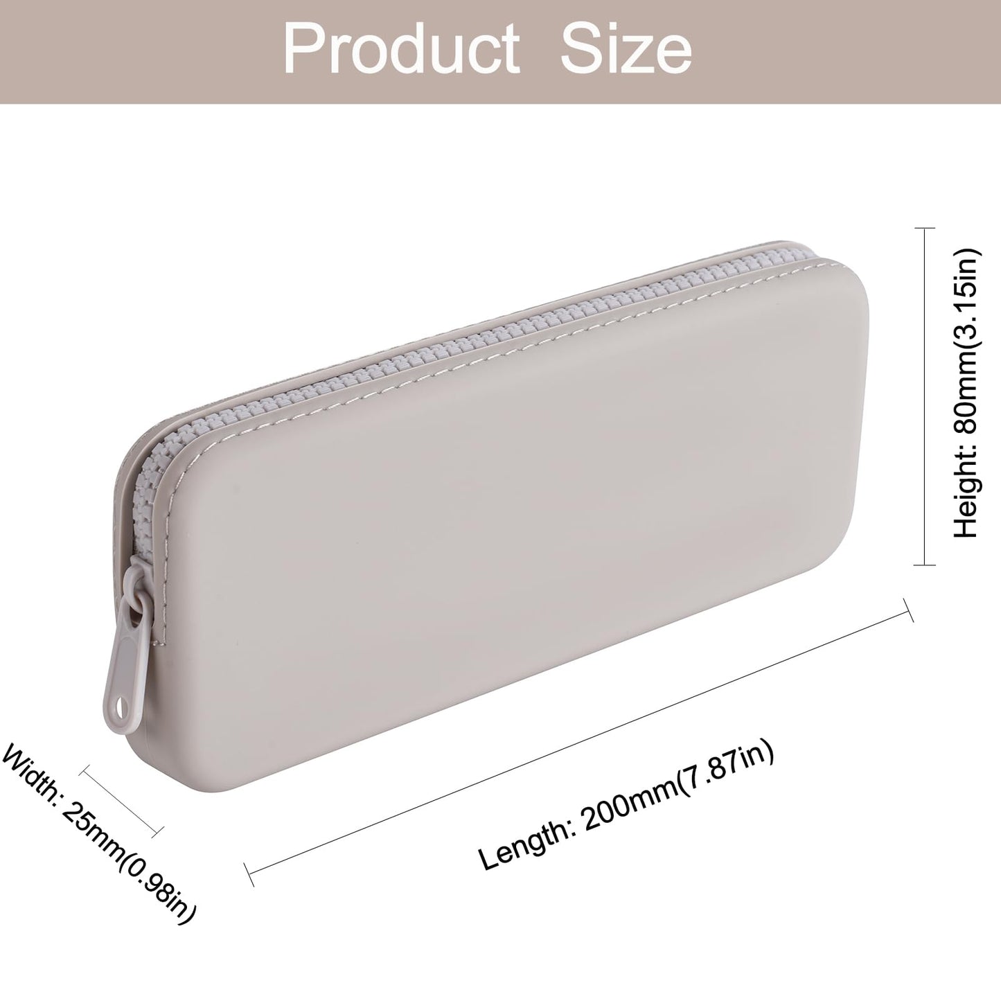WHHJM Silicone Makeup Brush Holder Travel Makeup Bag Soft Portable Brush Organizer, Large Travel Essentials Makeup Brush Case Zipper Pouch (Grey)