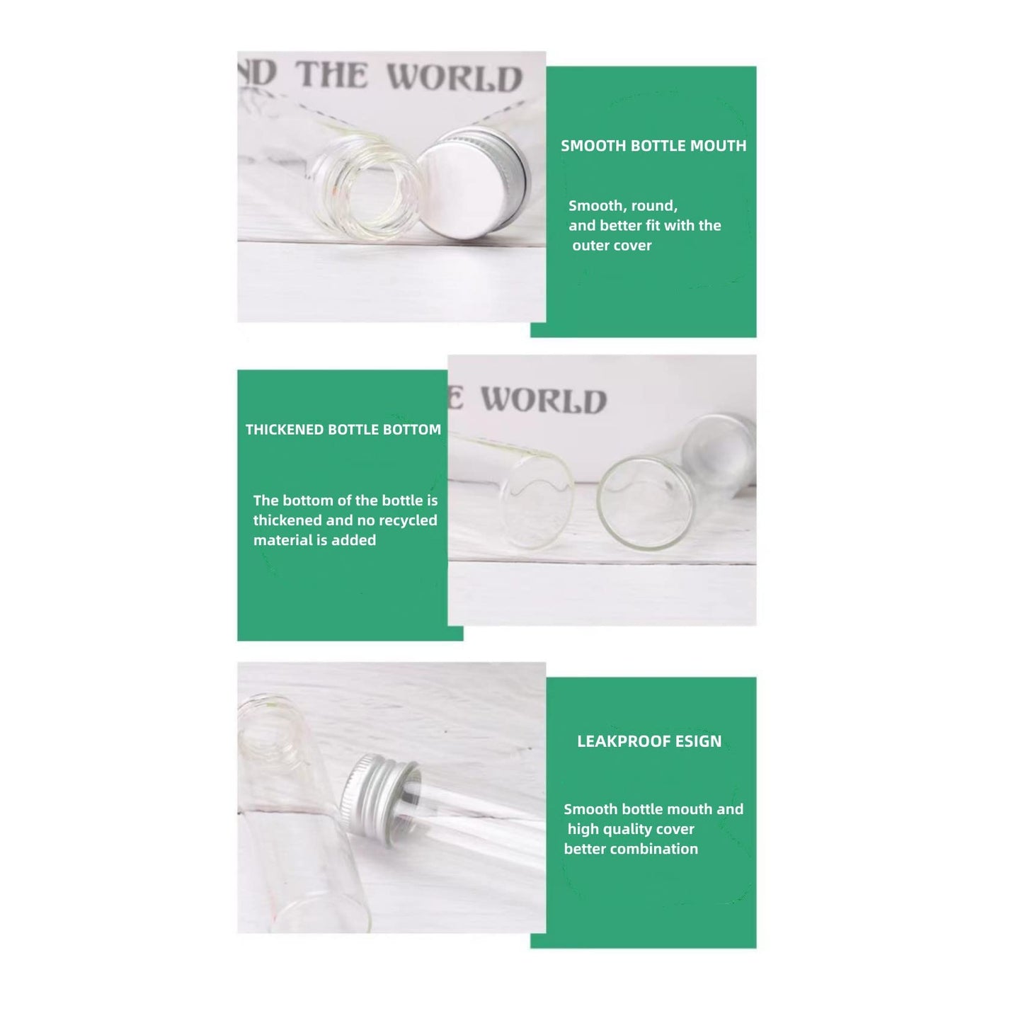 10ml Clear Glass Vials with Screw Caps Mini Bottles Aluminum Lids Small Sample Vials Leak-Proof Vials Glass Jars Cosmetics Container Oil Vials Test Bottles,100 Pcs