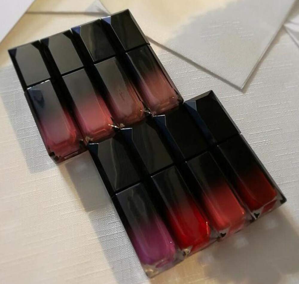 CTKcom 5ML Lip Gloss Tubes: 10pc Gradient Black Lipstick Plastic Square Lip Gloss Tube with Brush - DIY Lipstick Storage for Women Girls