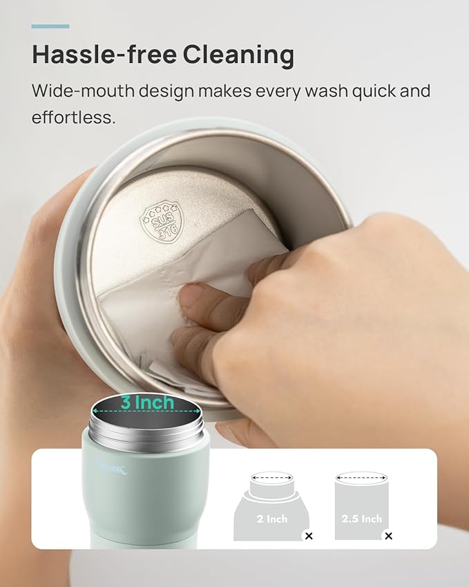 Papablic Pro Portable Bottle Warmer — 115W Fastest Heating, Built-in Sterilizer, 8 Feeds per Charge, 5 Temp Settings + Keep Warm, for Breastmilk & Formula, Mint Green