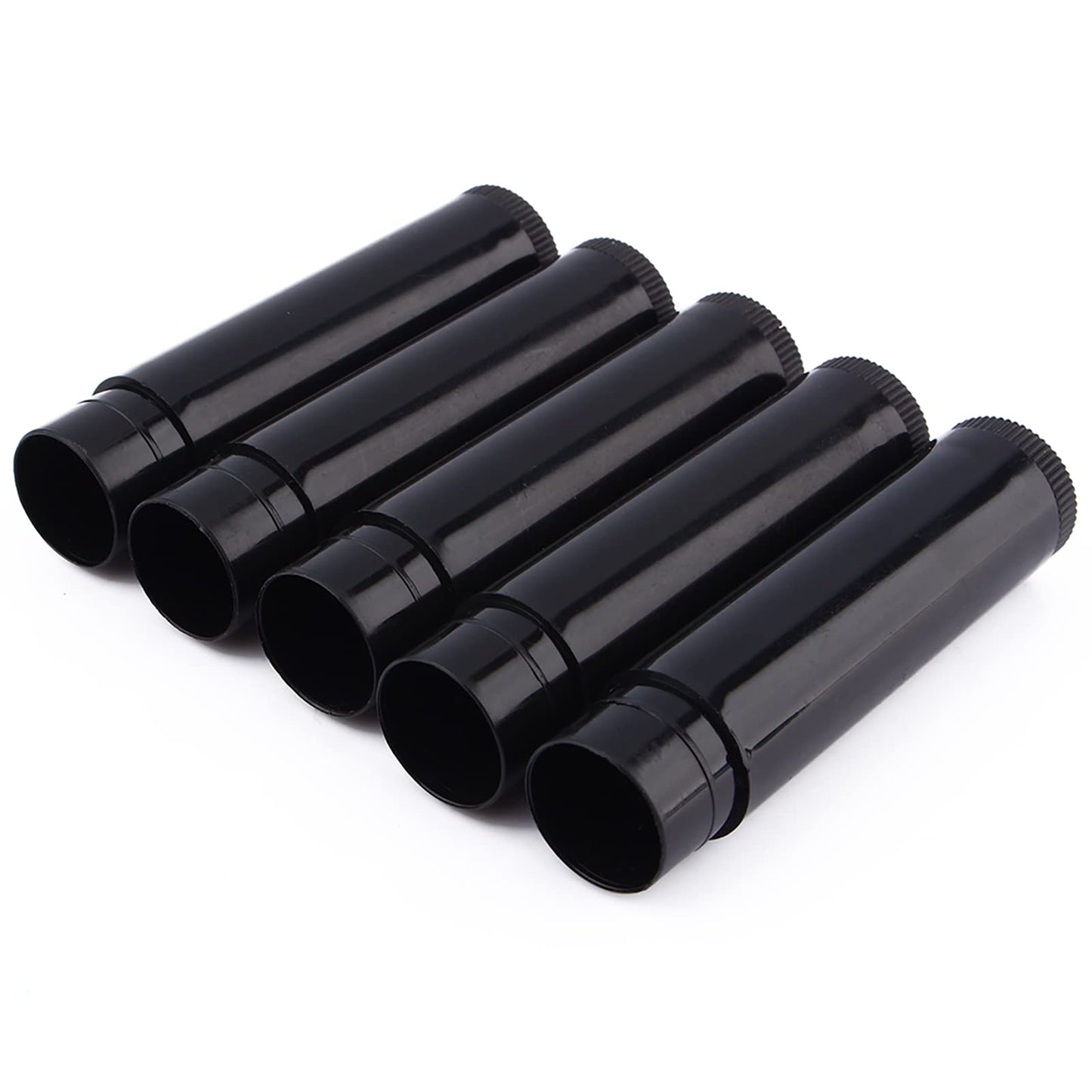 Fayelume 100 PCS Lip Balm Containers, 5ml Chapstick Tubes Empty, Lip Gloss Black, Lip Balm Tubes with Cap for Girls, 62mm* 14mm